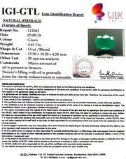 4.63/CT Natural Panna Stone with Govt. Lab Certificate (12210)